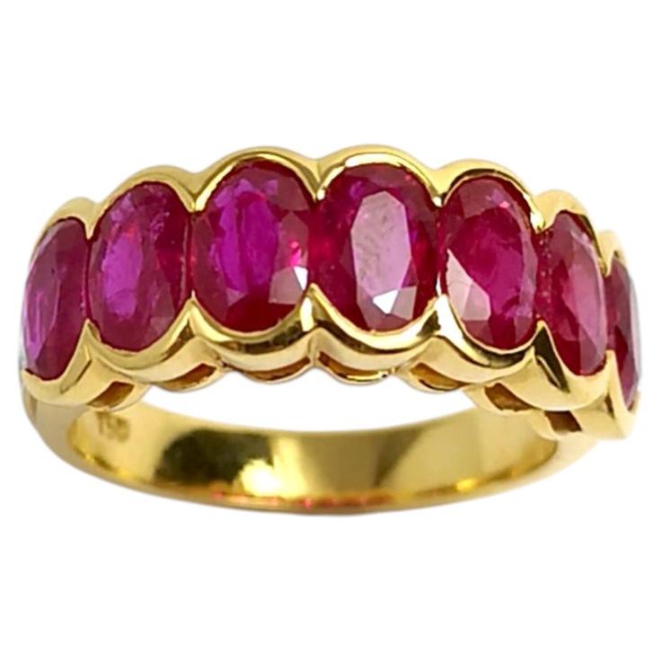 Ruby with Diamond set in 18K Gold Settings