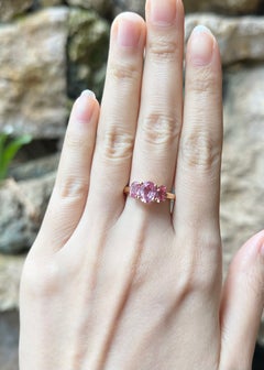Pink Sapphire and Orange Sapphire Ring set in 18K Rose Gold Settings