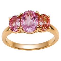 Pink Sapphire and Orange Sapphire Ring set in 18K Rose Gold Settings