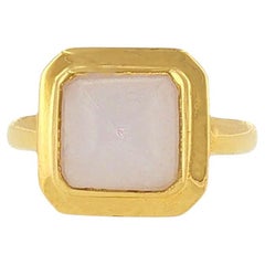 Jade Ring set in 18K Gold Settings