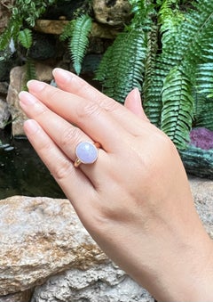 Lavender Jade Ring set in 18K Rose Gold Settings
