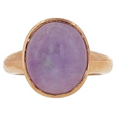 Lavender Jade Ring set in 18K Rose Gold Settings