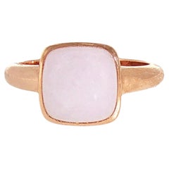 Lavender Jade Ring set in 18K Rose Gold Settings