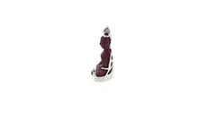 Carved Ruby with Cabochon Blue Sapphire Buddha Pendant set in 18K White Gold