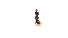 Carved Ruby with Cabochon Blue Sapphire Buddha Pendant set in 18K Gold Settings