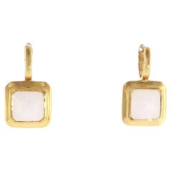 Jade Earrings set in 18K Gold Settings