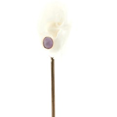Lavender Jade Earrings set in 18K Rose Gold Settings