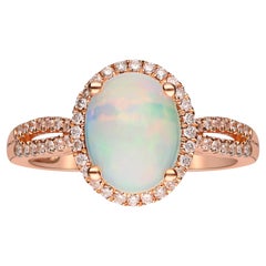 14 Karat Roségold Ring mit 1,14 Karat äthiopischen Opal und Diamant