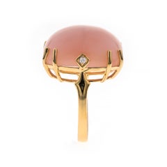 Gin & Grace 14K Yellow Gold Cushion-Cab Pink Opal Ring