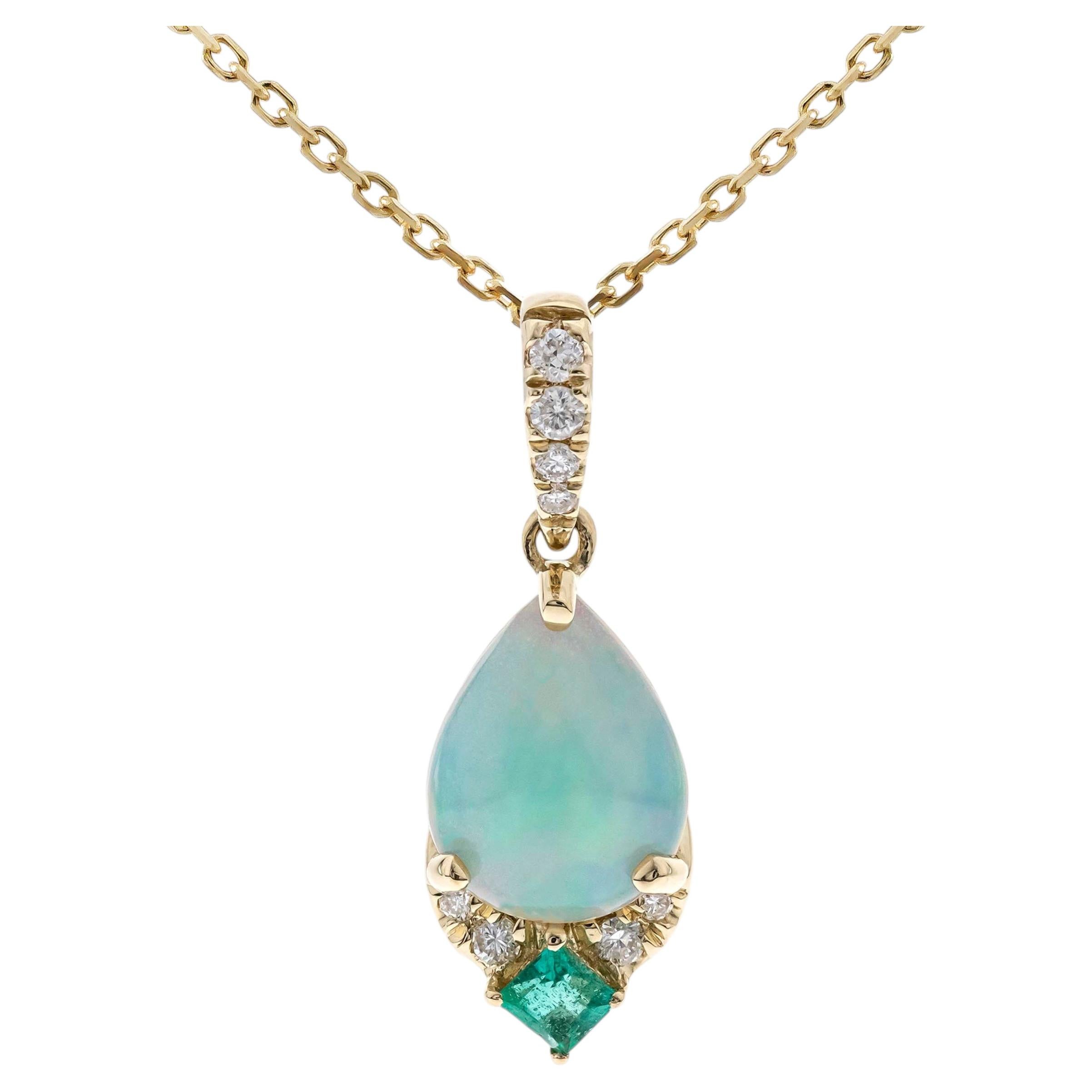 Gin & Grace 14K Yellow Gold Opal Pendant