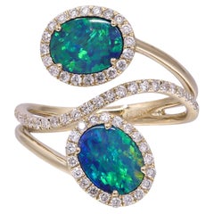 Gin & Grace 14K Yellow Gold Oval-Cut Doublet Opal Ring