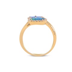 Gin & Grace 14K Yellow Gold Oval-Cut Doublet Opal Ring