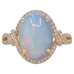 Maya 14K Yellow Gold Oval-Cut Ethiopian Opal Ring