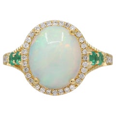 Maya 14K Yellow Gold Oval-Cut Ethiopian Opal Ring