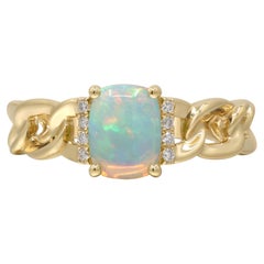 Ilya 14K Yellow Gold Round-Cut Ethiopian Opal Ring