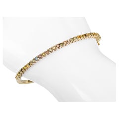 NO RESERVE - 2.30 Fancy Diamond Bangle, 14 Karat Yellow Gold Bracelet
