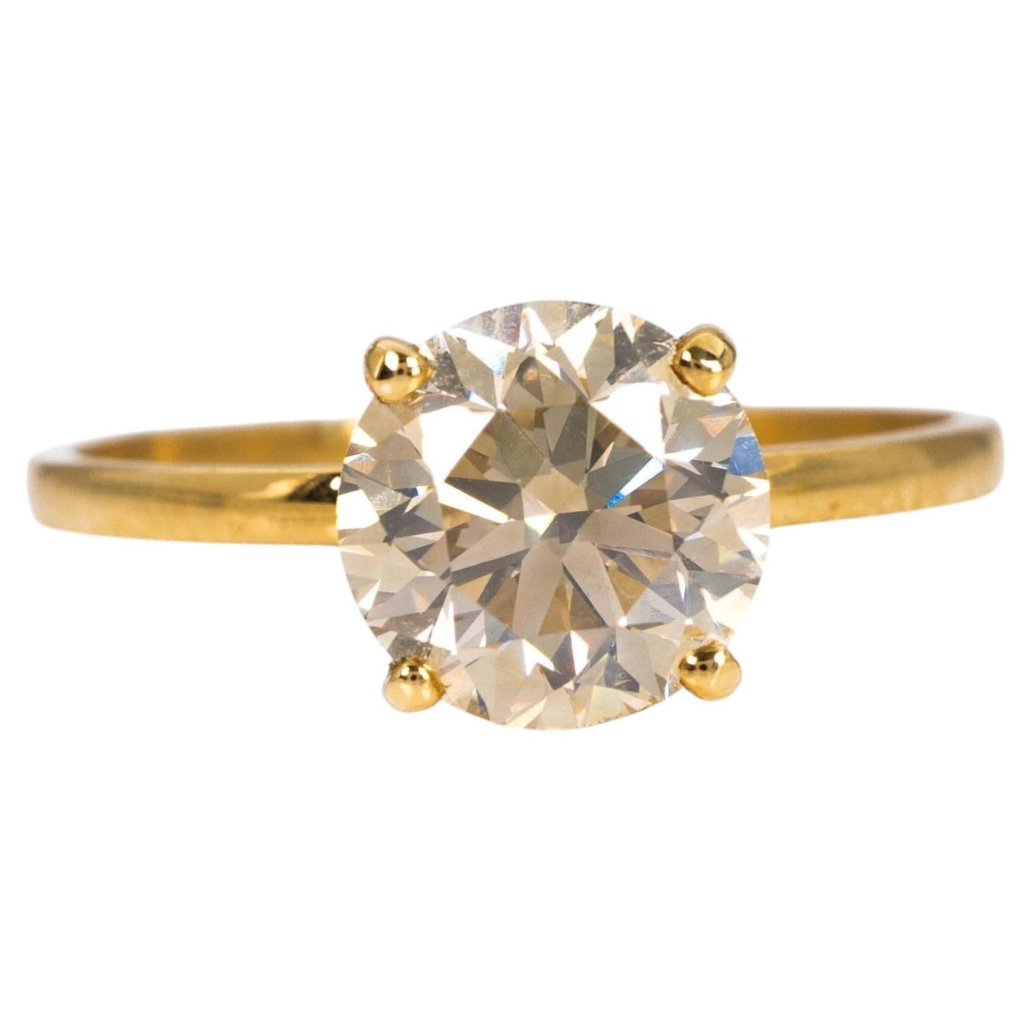 Ring - 18 kt. Gelbgold - 2.21ct. tw. Diamant (natürliche Farbe) – GCI im Angebot