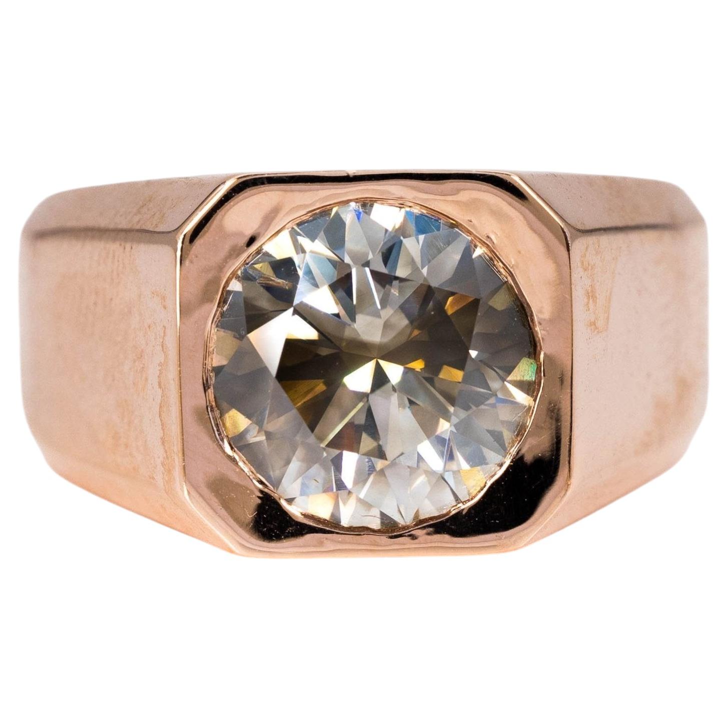 Ring - 14 kt. Roségold - 4.01ct tw. Diamant (natürlich gefärbt) - IGI