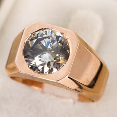 Ring - 14 kt. Rose gold - 4.01ct. tw. Diamond (Natural coloured) - IGI