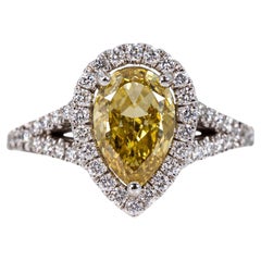 Ring - 18 kt. White gold - 2.55ct. tw. Diamond (Natural coloured) - GWLab