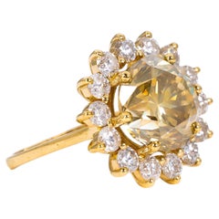 Ring - 18 kt. Gelbgold - 7.42ct. tw. Diamant (natürlich gefärbt) - IGI