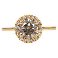 Ring - 14 kt. Yellow gold - 1.46ct. tw. Diamond (Natural coloured) - IGI