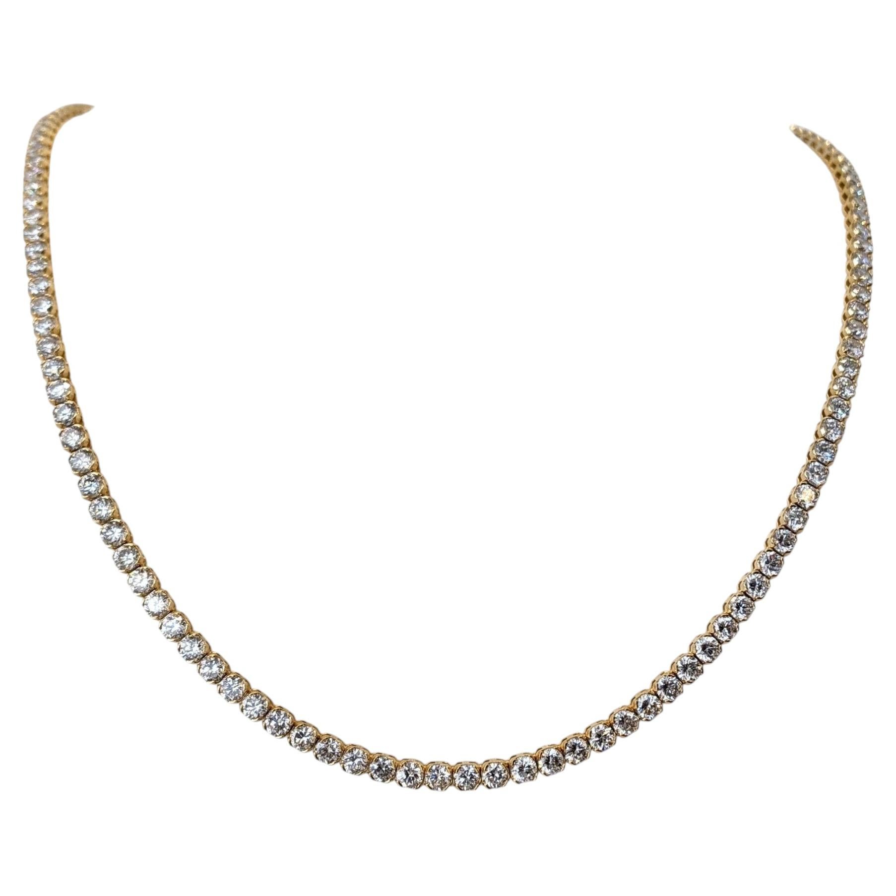 Halskette - 14 kt. Gelbgold - 14.90ct. tw. Diamant (natürlich) – GCI