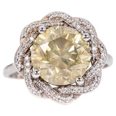 Ring - 18 kt. Weißgold - 5.25ct. tw. Diamant (natürlich gefärbt) - IGI
