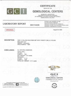 Anello - 18 kt. Oro giallo - 2.16 carati. Diamante (naturale) - GCI