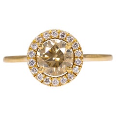 Ring - 18 kt. Yellow gold - 1.19ct. tw. Diamond (Natural coloured) - IGI