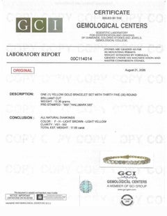 Bracelet - 14 kt. Yellow gold - 17.65ct. tw. Diamond (Natural coloured) - GCI