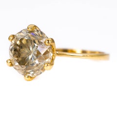 Ring - 18 kt. Gelbgold - 4.05ct. tw. Diamant (natürlich gefärbt) - IGI