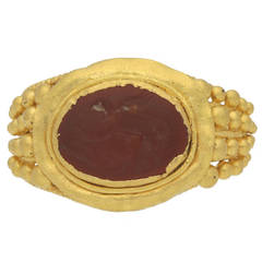 Museum Quality Roman Gold Ring with Cupid Intaglio circa 3rd Century AD 2