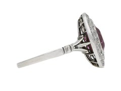 Edwardian Natural Pink Sapphire Double Row Coronet Cluster Ring