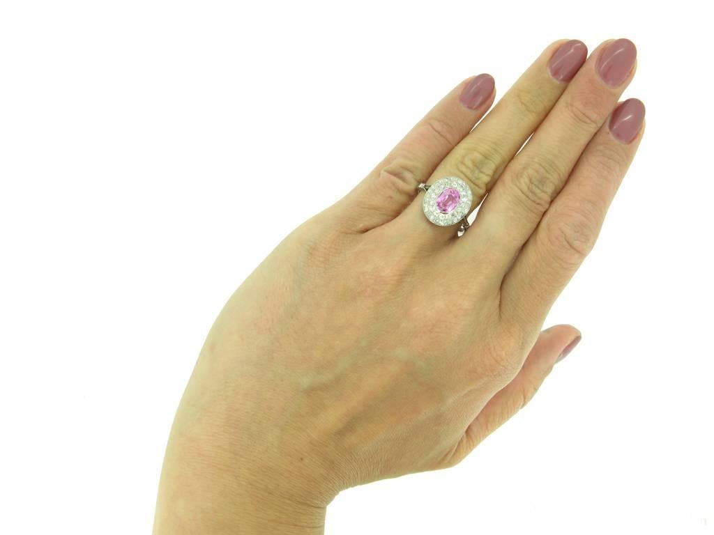 Edwardian Natural Pink Sapphire Double Row Coronet Cluster Ring 1
