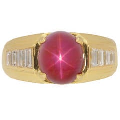 Van Cleef & Arpels Burmese unenhanced star ruby diamond Gold Ring 4