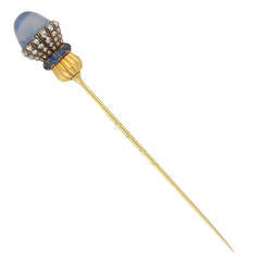 Victorian Natural unenhanced Star sapphire Diamond Sapphire Silver Gold Pin 7