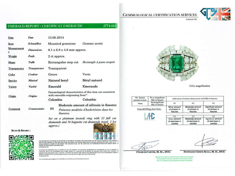 Natürlicher ungeschliffener kolumbianischer Smaragd- und Diamant-Cluster-Ring im Angebot 1