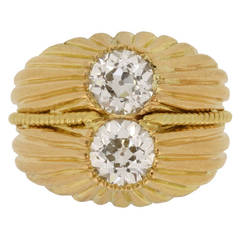 Hermes Rare Two Stone Diamond Ring circa 1950 6