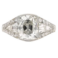 Art Deco Diamond Platinum Engagement Ring 11
