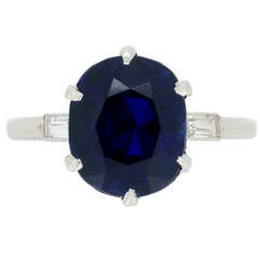 Boucheron Paris Solitaire Natural Unenhanced Burmese Sapphire Diamond Ring 1