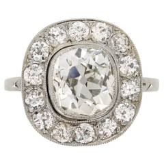 Cushion Shaped Old Mind Diamond Cluster Ring 5
