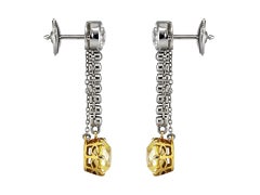 Old Mine Fancy Yellow Diamond Drop Earrings, circa 1910