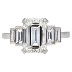 Antique Art Deco Flanked Solitaire Diamond Ring, Circa 1925