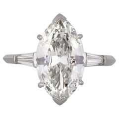Boucheron Marquise Shape Diamond Ring, French, Circa 1950