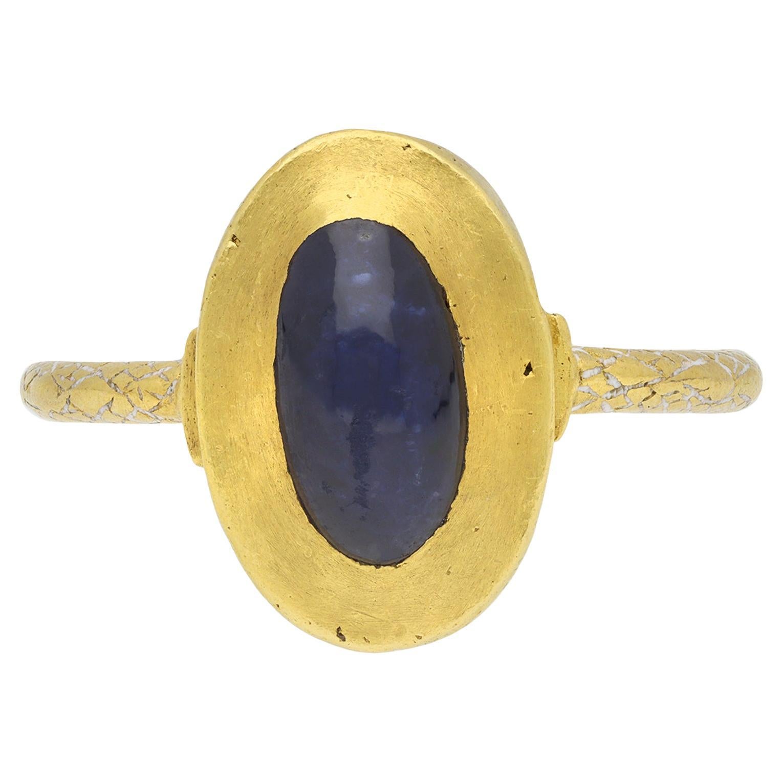 Medieval Sapphire Fede Ring, circa 14th Century AD
