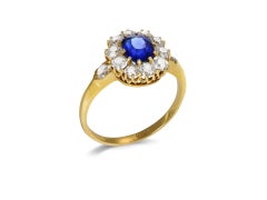 Kashmir sapphire and diamond coronet cluster, circa 1890