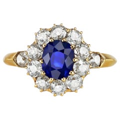 Kashmir sapphire and diamond coronet cluster, circa 1890