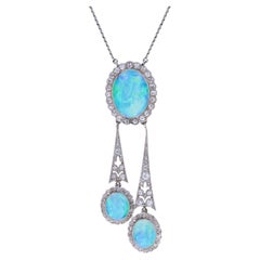 Opal and diamond negligée necklace, circa 1905.