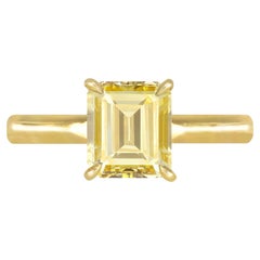 Fancy Intense Yellow diamond solitaire ring.